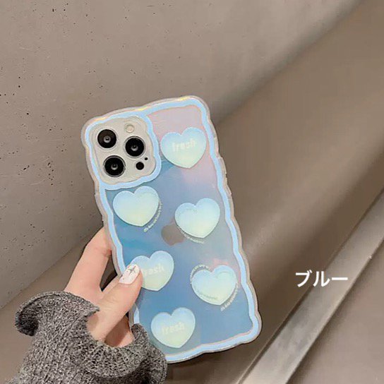 【取寄】iPhoneケース ハート グラデーション 半透明 保護カバー レディースiPhone13 iPhone12 iPhone11 iPhone8 スマホケース ベルトなし 小物アクセサリー 携帯ケース
