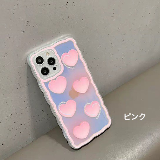 【取寄】iPhoneケース ハート グラデーション 半透明 保護カバー レディースiPhone13 iPhone12 iPhone11 iPhone8 スマホケース ベルトなし 小物アクセサリー 携帯ケース