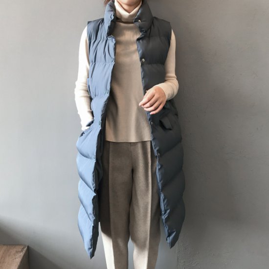 Rakuten - 【取寄】ダウンベスト レディース 羽織 アウター ベスト ロングベスト シンプル 無地 ノースリーブ スタンドカラー 防寒 暖かい 秋冬 カジュアル お出掛け アウトドア おしゃれ ダウンベスト レディース
