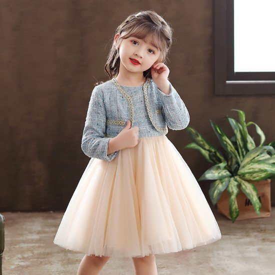 【取寄】卒園式 子供服 ノーズリーブワンピース ジャケット 2点セット ツーピース 女の子 ガールズ キッズ 入園式 入学式 プリンセス チュチュスカート お呼ばれ フォーマル 発表会 可愛い ワンピース