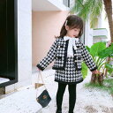 【取寄】卒園式 子供服 セットアップ ツーピース 2点セット 上下セット ジャケット スカート ノーカラー 女の子 キッズ ガールズ 千鳥格子 フロントボタン ...