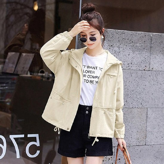 【取寄】ジャケット レディース 大きいサイズ ウインドブレーカー フーディー ジャ...