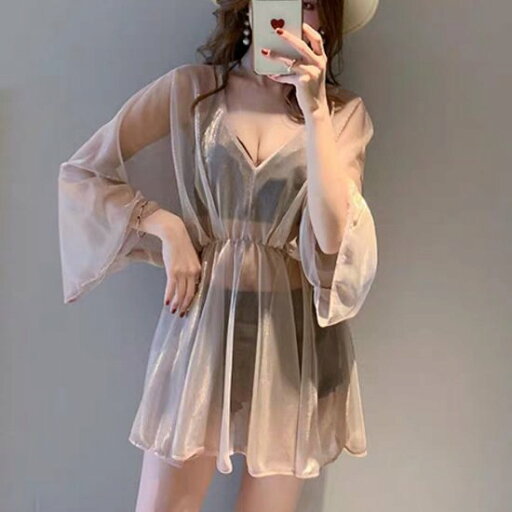 【取寄】ビキニ レディース 水着 3点セット カバーアップ スイムウェア ビーチウェア ショートパンツ シースルー シアー Vネック 体型カバー UV対策 日焼け対策 海 リゾート プール 夏 海水浴 女性 【取寄】ビキニ レディース 水着 3点セット カバーアップ スイムウェア ビーチウェア ショートパンツ シースルー シアー Vネック 体型カバー UV対策 日焼け対策 海 リゾート プール 夏 海水浴 女性