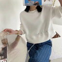 【取寄】スウェット ドローストリング ショート丈 長袖 モックネック トップス レディース プルオーバー ゆったり 無地 シンプル トレーナー カジュアル おしゃれ スウェット ドローストリング ショート丈(4)