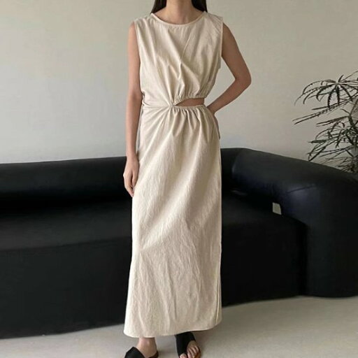 【取寄】ロングワンピース レディース ワンピース ノースリーブワンピース ラウンドネック ウエスト開き 肌見せ セクシー シンプル 無地 カジュアル お出かけ おしゃれ 春夏 アシンメトリー 女性 ワンピ 【取寄】ロングワンピース レディース ワンピース ノースリーブワンピース ラウンドネック ウエスト開き 肌見せ セクシー シンプル 無地 カジュアル お出かけ おしゃれ 春夏 アシンメトリー 女性 ワンピ