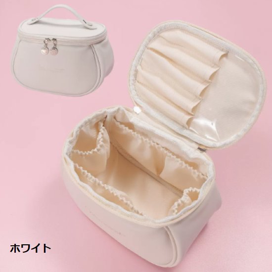 【取寄】メイクポーチ レディース コスメポーチ 化粧ポーチ 持ち手付き 持ち歩き 大容量 旅行 お出かけ 可愛い おしゃれ メイク収納 コスメ収納 化粧品収納 シンプル 無地 エレガント 上品 大人っぽい