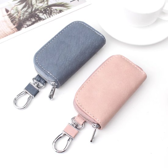 【取寄】キーケース レディース キーホルダー 鍵収納 キー収納 鍵 スマートキーケース シンプル 無地 ユニセックス メンズ ラウンドファスナー コンパクト 手のひら財布 きれいめ カジュアル 持ち歩き 女性