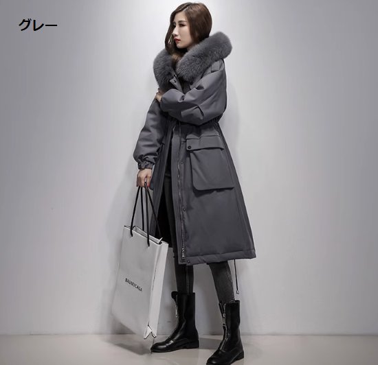 【取寄】ダウンジャケット レディース アウター 羽織 ダウンコート ロングコート ロングジャケット フード付き ファー付き 暖かい 防寒 冬 フロントジッパー シンプル 無地 カジュアル お出かけ おしゃれ