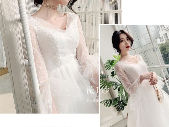 【取寄】オルチャン プチプラパーティードレス セクシー キャバ嬢 発表会 フォーマル 大きいサイズ 可愛い Vネック 長袖 ミディアム丈スカート