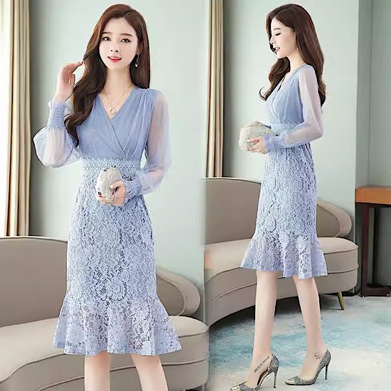 結婚式ドレスレースシースルーVネッ...