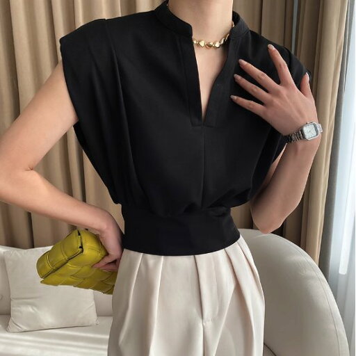 【取寄】シフォンブラウス ノースリーブ レディース Vネック ショート丈 トップス 韓国 ブラウス オシャレブラウス 夏 白 黒 ブラウン ベージュ シフォン Vネック ノースリーブ レディース シフォン 【取寄】シフォンブラウス ノースリーブ レディース Vネック ショート丈 トップス 韓国 ブラウス オシャレブラウス 夏 白 黒 ブラウン ベージュ シフォン Vネック ノースリーブ レディース シフォン
