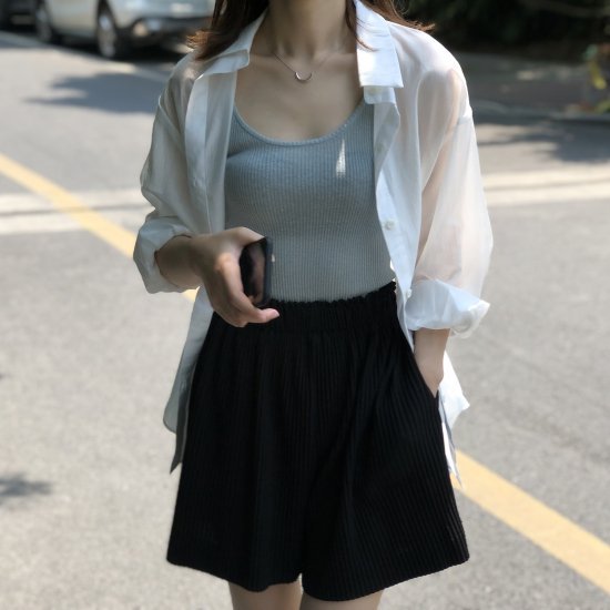 Rakuten - 【取寄】シャツ トップス 大きいサイズ レディース 長袖 背中 スリット ボタン ミディアム 韓国 ストレート 無地 シンプル セクシー 通勤 女子会 デート お出かけ アウトドア 10代 20代 30代 夏