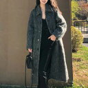 【取寄】ロングコート レディース 大きいサイズ ロング丈 ミドル丈 エレガント ストレート グレー 体型カバー 暖かい 防寒 無地 シンプル 通勤 デート 女子会 お出かけ 休日 韓国 イベント 20代 秋冬(4)