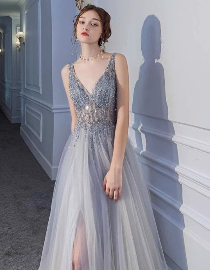 【取寄】演奏会ドレス レディース ワンピースドレス 結婚式ドレス パーティードレス ロングドレス ノースリーブ Vネック ハイウエスト スパンコール ビーズ きらきら きれいめ エレガント 背中開き お呼ばれ