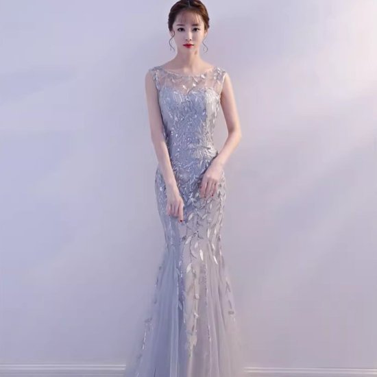 【取寄】演奏会ドレス レディース 結婚式ドレス ノースリーブ マーメイド フィッシュテール シースルー シアー 透け感 スリム タイト ドレス エレガント ステージ衣装 パーティー イブニングドレス