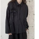 【取寄】シャツ レディース 長袖 おしゃれ ブラウス フリル リボン ゆったり 春 秋 エアリー ボリューム トップス フェミニン ガーリー おしゃれ オトナ女子 きれいめ デイリー お出かけ 韓国 通勤 通学 デート 女子会 20代 30代 40代 無地 食事会 ワンサイズ ブラック(4)
