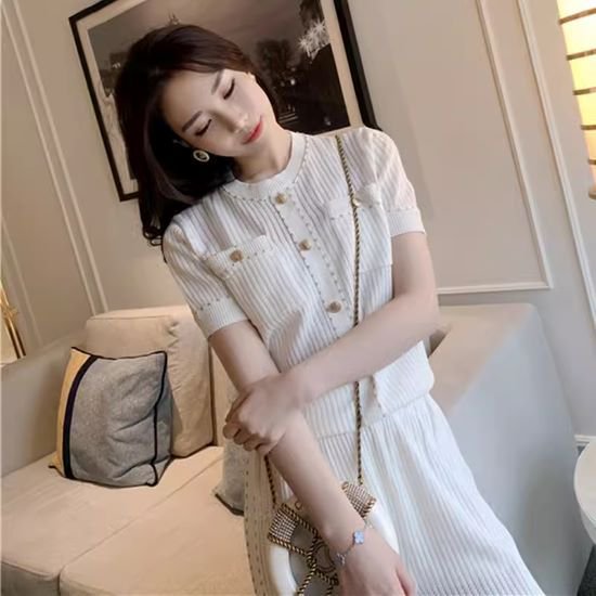 【取寄】パンツセットアップ レディース 大きいサイズ リブトップス ロングパンツ オフィスコーデ セットアップ 2点セット パンツスーツ お呼ばれコーデ 半袖トップス ホワイト ボタン