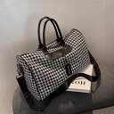 【取寄】ボストンバッグ レディース バッグ 鞄 かばん ショルダーバッグ 肩掛けバッグ 斜め掛けバッグ 旅行バッグ ラゲッジバッグ 出張 旅行 ジム スポーツ トラベルバッグ 千鳥格子柄 大容量 ハンドバッグ(4)
