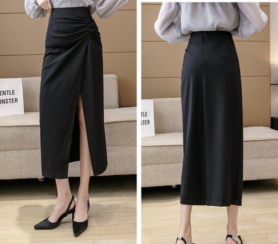 【取寄】スカート ロングタイトスカート タイトスカート 大きいサイズ ゆったりサイズ レディース 春夏服 新作 ボトムス 膝下 マーメイドスカート ミモレ ハイウェスト ロングスカート マキシスカート スリット セクシー エレガント グレー ブラック キャメル S M L XL 2XL(4)