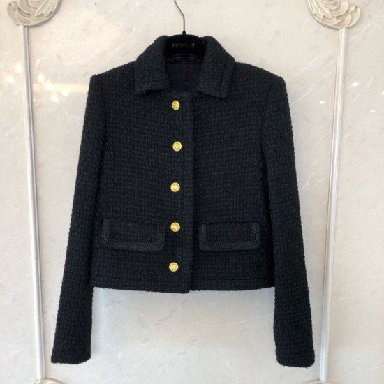 【取寄】ジャケット ツイード コート カーディガン 大きいサイズ レディース 春服 新作 カジュアル エレガント フォーマル パーティー ミディアム ジャケット キレイめ 大人可愛い シンプル 上品 羽織り 綿 デート 女子会 お呼ばれ ミディアム丈 オルチャン ブラック S M L(4)