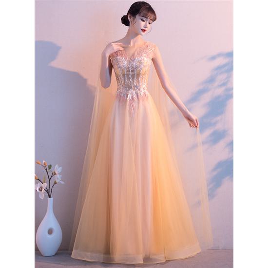 【取寄】演奏会ドレス ロングドレス マキシ丈ドレス 大きいサイズ レディース オールシーズン 新作 ドレススカート ロングスカート パーティー 結婚式 袖なし Aラインスカート イブニングドレス 演奏会 ドレス ロングドレス お呼ばれ 上品 イエロー XS S M L XL 2XL 3XL