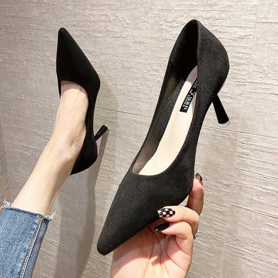 ハイヒールパンプス黒ブラックベージ...