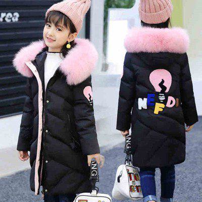 Down - 【取寄】ダウンジャケット 子供服 子ども服 キッズ ジュニア ダウンコート 女の子 ファー付き フード付き ロングコート 通学 通園 防寒 ジュニア アウター 冬 アウトドア キッズジャケット おしゃれ 大人っぽい カジュアル 個性的 派手 ブラック ピンク 120 130 140 150 160