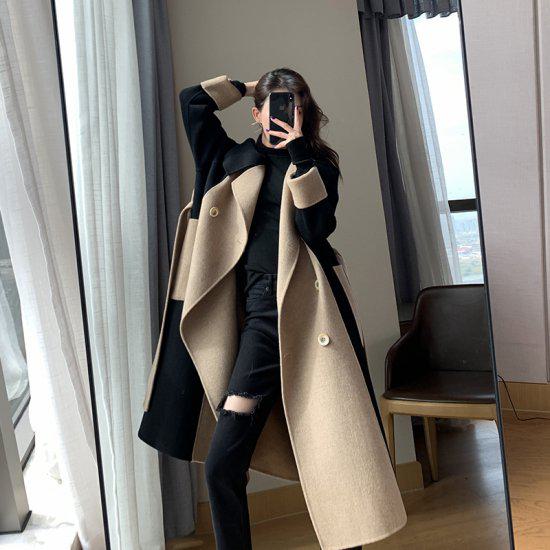 【取寄】ロングコート レディース ロング丈 冬 大きいサイズ 5XL コート アウター チェスターコート キャメル 長袖 暖かい 防寒 無地 シンプル ダブルブレスト バイカラー ベルト付き エレガント 上品 きれいめ オフィス 高見え 他と被らない シック 厚手 通勤 OL 20代 30代