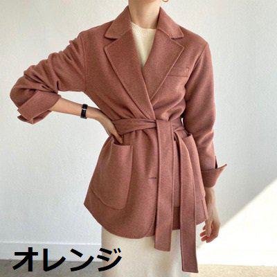 【取寄】コート レディース 冬 40代 アウター レギュラー丈 秋冬 新作 カラバリ ウールコート エレガントスタイル 長袖 無地 オーバーサイズ ガウンコート オフィススタイル 通勤 大きいサイズ 防寒 きれいめ フェミニン デート S M L XL 2XL 3色 ブルー グレー オレンジ