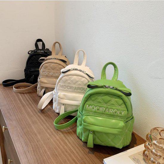 【取寄】リュックサック リュック バックパック レディース バッグ かばん 鞄 シンプル 無地 ロゴ 小さめ ミニサイズ ジッパー ポケット 2way カジュアル 定番 ショルダーバッグ おしゃれ 通学 学生 デイリー 普段使い 大容量 かわいい 大人可愛い ブラック カーキ ベージュ(4)