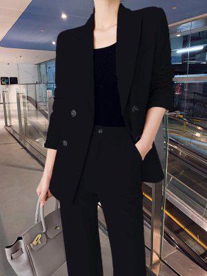 【取寄】スーツ ジャケット ボトムス ストレートパンツ レディース ダブルボタン センタープレス ツーピース 大きいサイズ 2点セット 上下セット セットアップ カジュアル 可愛い 脚長効果 きれいめ エレガント オフィス 通勤 ビジネス 長袖 無地 シンプル オフホワイト