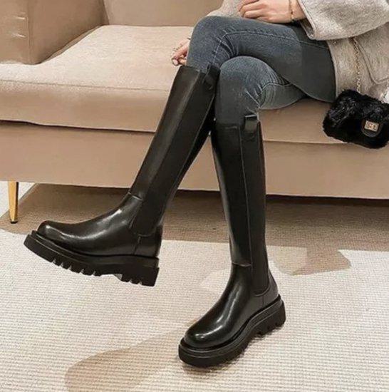 【取寄】ロングブーツ レディース ロング ブーツ サイドゴアブーツ サイドゴア 厚底ブーツ 厚底靴 歩き..