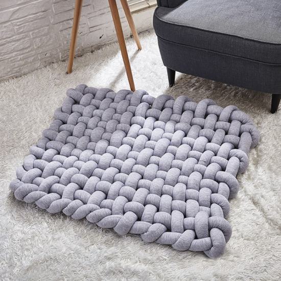 【取寄】マット クッション ノットクッション おひるね ふわふわ もちもち シンプル 無地 おしゃれ 可愛い 在宅ワーク テレワーク テレワーカー ソファー インテリア 赤ちゃん ベビー ベビーベッド キッズマット キッズラグ キッズベッド ベビーマット 四角 ラグ [3]