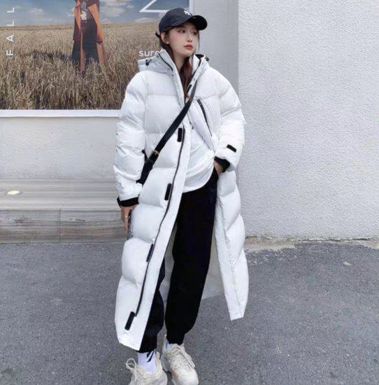 Down Coat - 【取寄】ダウンジャケット レディース 大きいサイズ ロングダウンジャケット ロング ライトダウンジャケット ダウンコート フード付き ロングコート アウター 中綿 ジャケット 防寒 冬 冬用 暖かい カジュアル 体型カバー 定番 可愛い オシャレ 大きいサイズ ブラック