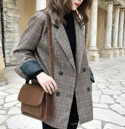 【取寄】ジャケット レディース 大きいサイズ テーラードジャケット テーラード アウター コート 長袖 ジャケット 羽織 上着 チェック柄 新作 通勤 オフィス ロング ゆったり きれいめ 大人可愛い おしゃれ かわいい ブレザー カジュアル ミディアム丈 学生 通学 10代 20代