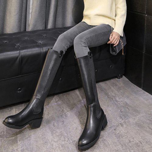 【取寄】ブーツ レディース サイドゴアブーツ サイドゴア ロング丈 靴 シューズ 黒 ロングブーツ 秋冬..