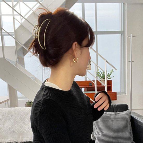 【取寄】ヘアアクセ ヘアクリップ 大きめ シンプル 韓国アクセ ゴールド シルバー ヘアアクセサリー 大ぶり バンスクリップ 韓国 ファッション ヘアアレンジ ...