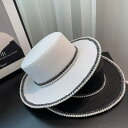 【取寄】帽子 レディース ハット ハット帽子 春夏 夏帽子 ストローハット UV ペーパーハット パール 韓国 ファッション おしゃれ 日除け エレガント 綺麗...