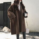 【取寄】チェスターコート ロングコート アウター コート ロング ビッグシルエット シンプル 体型カバー 大きいサイズ 秋冬 冬スペシャルセール かわいい お洒...