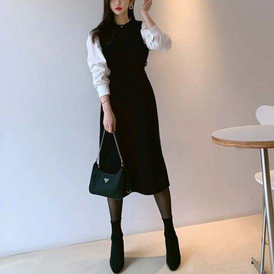 乐天商城 - 【取寄】ニットワンピース ロングワンピース ニット ロング ワンピース タイト シャツドッキング 大きいサイズ 秋冬 冬スペシャルセール かわいい おしゃれ お出かけ デート ディナー デイリー シンプル 無地 オフィスカジュアル カジュアル きれいめ 高見え 高級感