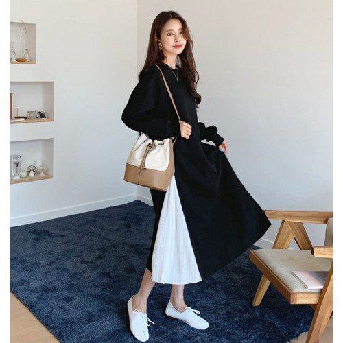 【取寄】ロングワンピース ワンピース レディース レディースワンピース 切替ワンピース カジュアルワンピース カジュアル 楽ちん ラフ リラックス 体型カバー ゆったり かわいい おしゃれ お出かけ デート デイリー ママコーデ 上品 高見え 高級感 きれいめ