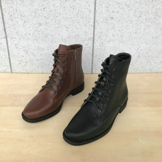 Rakuten - 【取寄】ブーツ レディース 靴 シューズ おしゃれ ショートブーツ レースアップ ローヒール 編み上げ アンクルブーツ 大きいサイズ トレンド 秋冬 新作 かわいい 編上げブーツ お出かけ デート ディナー きれいめ 上品 高見え 通勤 通学 OL 学生 シンプル 無地