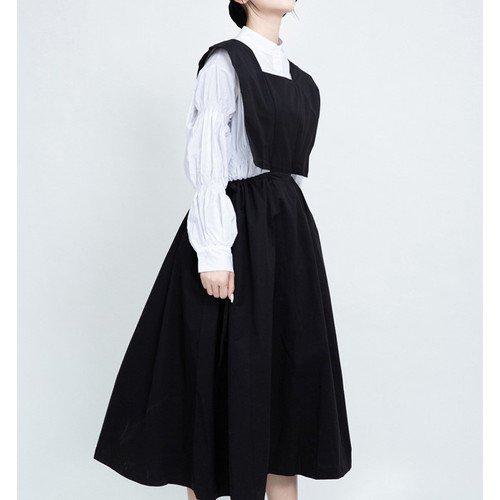 【取寄】ノースリーブワンピース レディース レディースワンピース ウエストマーク ドロスト スカート リボン ギャザー おしゃれ トレンド カジュアル シンプル ベーシック ボリューム感 抜け感 お洒落 可愛い お出かけ デート 体型カバー ゆったり ママ カーキ ブラック