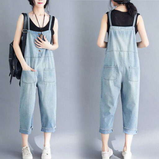 【取寄】サロペット レディース デニム パンツ クロップド 大きいサイズ カジュアル ボトムス ロング キャミソール ゆったり オールインワン マタニティ 体型カバー ゆる ラク 上下 7分丈 楽 部屋着 ルームウェア つなぎ 春 夏 大人 かわいい ブルー ライトブルー インディゴ 【取寄】サロペット レディース デニム パンツ クロップド 大きいサイズ カジュアル ボトムス ロング キャミソール ゆったり オールインワン マタニティ 体型カバー ゆる ラク 上下 7分丈 楽 部屋着 ルームウェア つなぎ 春 夏 大人 かわいい ブルー ライトブルー インディゴ