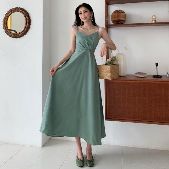 【取寄】ワンピース キャミ キャミワンピース ロング 大きいサイズ レディース 春 夏 Vネック ロングワンピース ロング丈 無地 春新作 aライン ゆったり マタニティ ワンピースのサムネイル