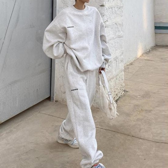 【取寄】スウェットセットアップ レディース 2点セット 上下セット ツーピース トップス トレーナー ラ..