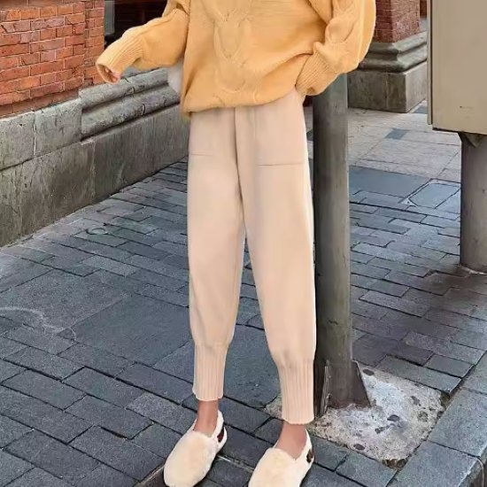 乐天商城 - 【取寄】ロングパンツ レディース ボトムス 長ズボン ジョガーパンツ ハーレムパンツ ハイウエスト シンプル 無地 カジュアル お出かけ おしゃれ ポケット ルームウェア ルームパンツ 女性 ファッション