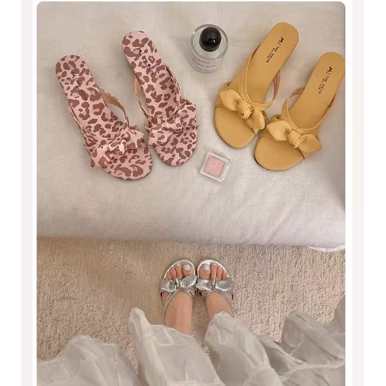 【取寄】リボンサンダル レディースファッション シューズ ラウンドトゥ ウェッジソールサンダル ベーシックカラー 大人可愛い お洒落 着脱楽ちん 綺麗め 上品 カジュアルスタイル シンプル 韓国風 20代