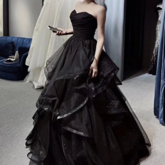 【取寄】演奏会ドレス レディース 結婚式ドレス パーティードレス カラードレス ロングドレス ワンピースドレス ハイウエスト フリルスカート ボリューム チューブトップ きれいめ エレガント フォーマル