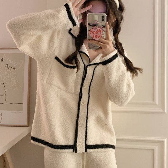 【取寄】ルームウェア レディース パジャマ 上下セット セットアップ 2点セット フロントボタン バイカ..